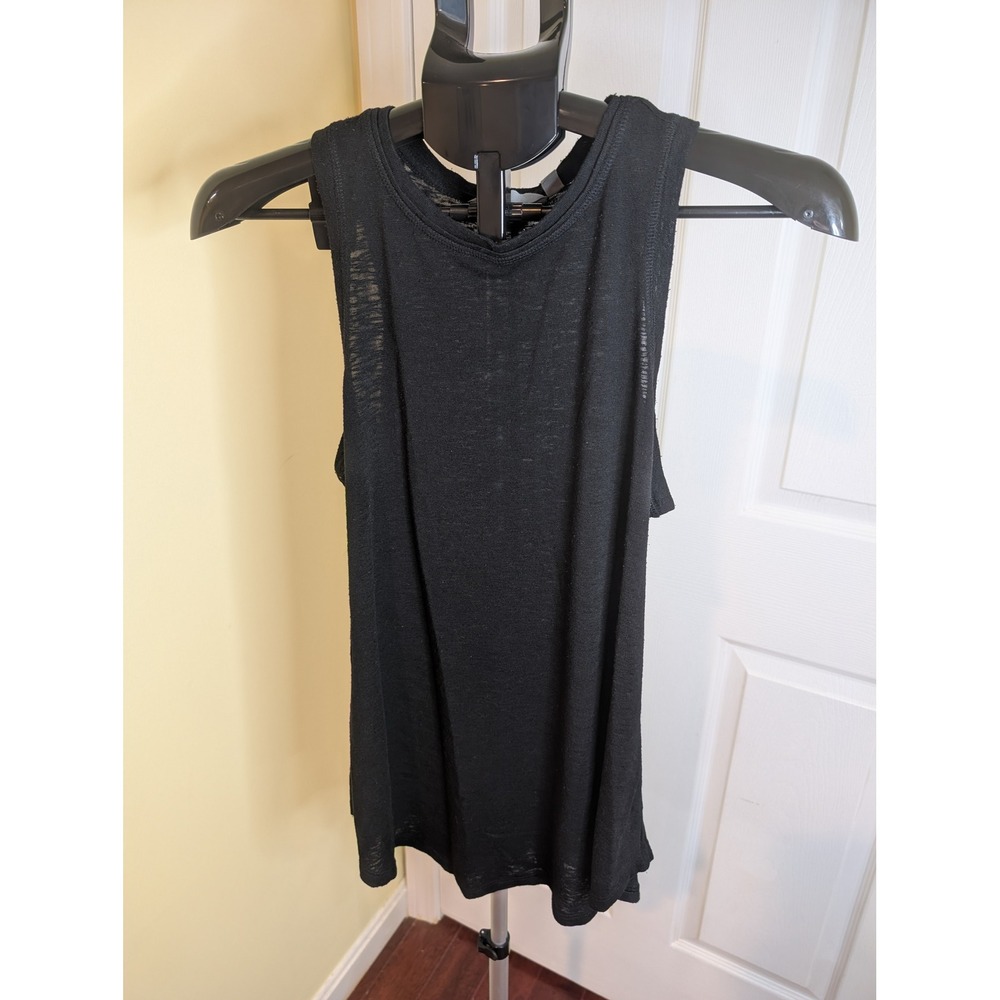 Athleta Muscle Tank Top Womens Medium Black Modal‎ Blend Relaxed Fit Sleeveless